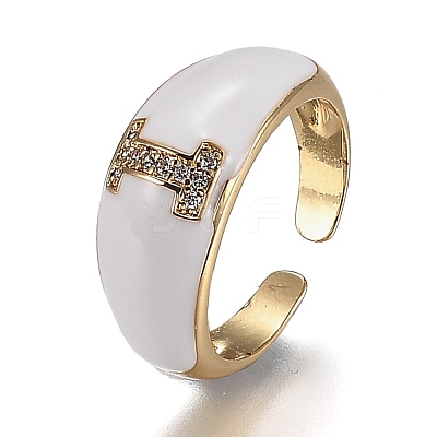 Brass Micro Pave Clear Cubic Zirconia Cuff Rings RJEW-H538-03G-I-1