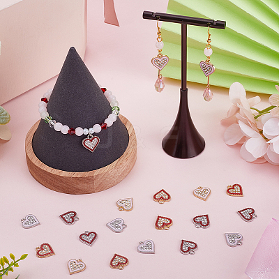 40Pcs 4 Style Alloy Enamel Pendants FIND-SC0007-58-1