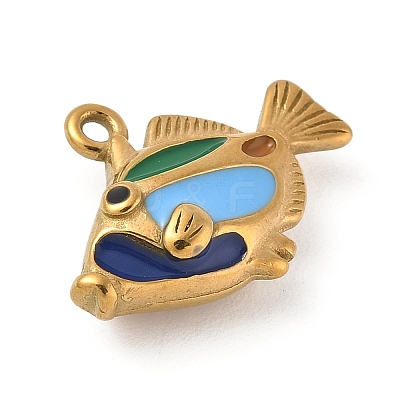 304 Stainless Steel Enamel Pendants STAS-Z153-09G-03-1