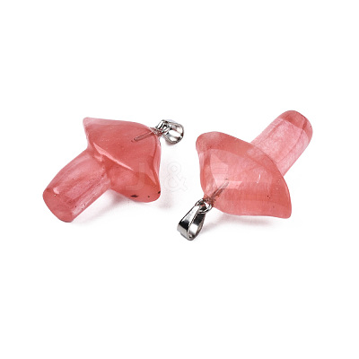 Cherry Quartz Glass Pendants G-R480-02N-1