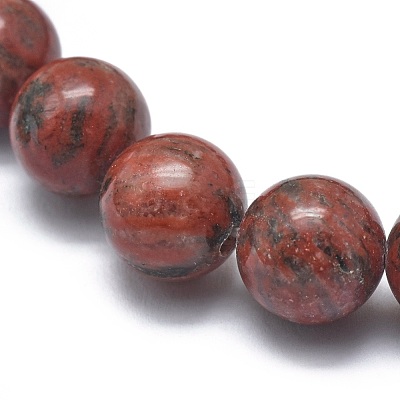 Natural Sesame Jasper/Kiwi Jasper Bead Stretch Bracelets BJEW-K212-C-037-1