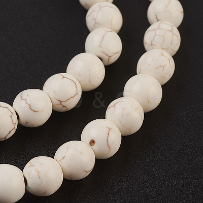Synthetic Magnesite Beads Strands TURQ-S192-8mm-1-1