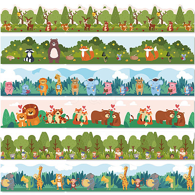 60pcs Coated Paper Border Decorative Stickers STIC-WH0020-003-1