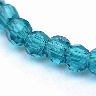 Transparent Glass Bead Strands GLAA-R166-6mm-01C-1