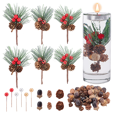 106Pcs 8 Style Artificial Winter Christmas Decorations Set DIY-GA0004-79-1