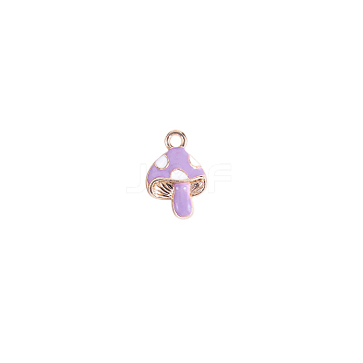 Golden Tone Alloy Enamel Mushroom Charm FIND-SZC0017-016-1