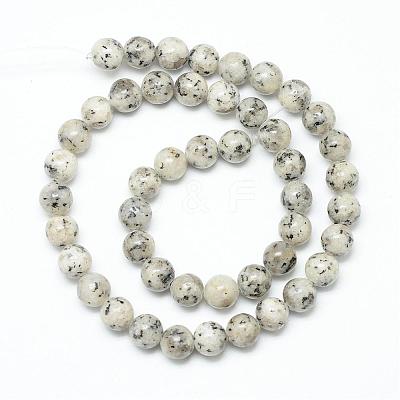 Natural Sesame Jasper/Kiwi Jasper Bead Strands G-R345-8mm-27-1