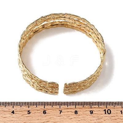 Hammered 304 Stainless Steel Cuff Bangles BJEW-H635-03G-1