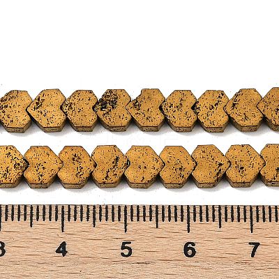 Electroplated Natural Lava Rock Beads Strands G-K388-04A-02-1