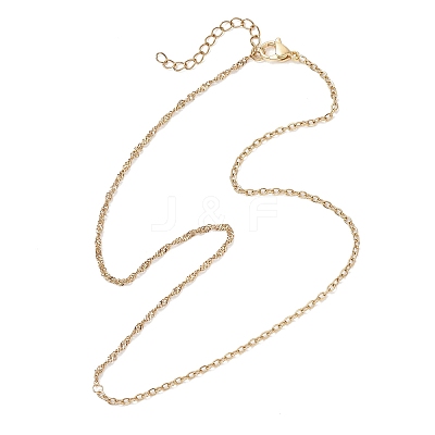 2MM 304 Stainless Steel Cable Chain Singapore Chain Necklaces for Women NJEW-JN05558-1