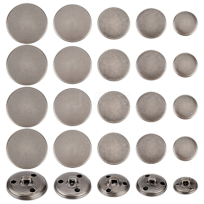 50Pcs 5 Styles 3-Hole Brass Buttons BUTT-OC0001-47B-1