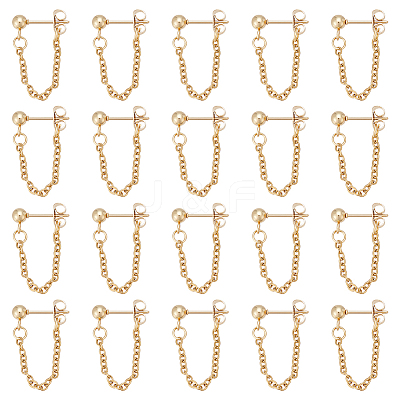 10Pair 304 Stainless Steel Ball Stud Earring EJEW-UN00020-1