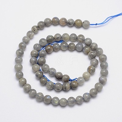 Natural Labradorite Round Bead Strands G-I156-01-6mm-1