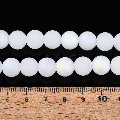 Frosted Imitation Jade Glass Beads Strands LS-GLAA-T032-J10mm-MBB01-1