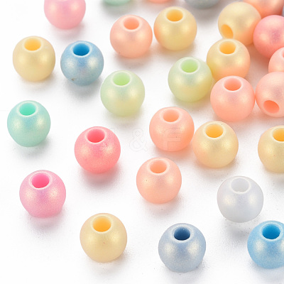 Spray Painted Opaque Acrylic Beads ACRP-S679-C33-1