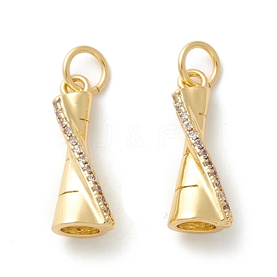 Rack Plating Eco-friendly Brass Micro Pave Clear Cubic Zirconia Pendants KK-D072-01G-I-NR-1