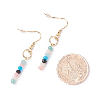 Natural & Synthetic Mixed Stone Beads Dangle Earrings EJEW-JE04709-1
