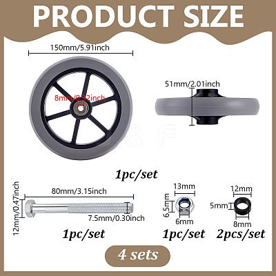 HEPE Front Wheel With Iron Bearing DIY-WH0816-059A-1