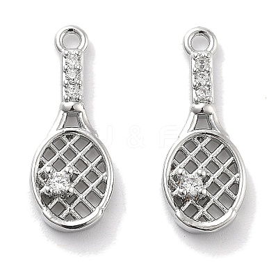 Rack Plating Brass Clear Cubic Zirconia Pendants KK-M102-15P-A-1