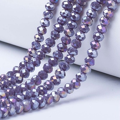 Electroplate Glass Beads Strands EGLA-A034-P3mm-B05-1