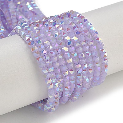 Electroplate Glass Beads Strands GLAA-Q105-02L-1