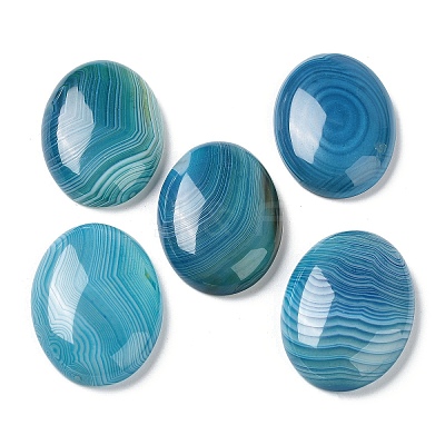 Natural Striped Agate/Banded Agate Cabochons G-H296-01F-1