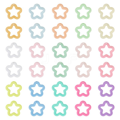 55Pcs 11 Colors Opaque Acrylic Pendants MACR-TA0002-46-1