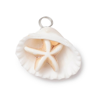 Summer Beach Natural Shell Pendants PALLOY-JF02649-01-1