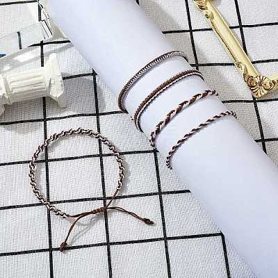 5Pcs 5 Style Nylon Thread Woven Braided Bracelets Set BJEW-SW00052-1
