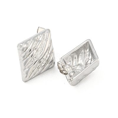 Non-Tarnish Rhombus 304 Stainless Steel Ear Studs EJEW-L290-008P-1