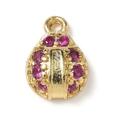 Brass Micro Pave Cubic Zirconia Charms KK-I276-38G-1