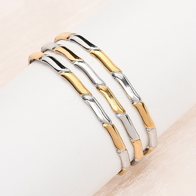 304 Stainless Steel Multi-layered Cuff Bangles for Women BJEW-G780-02GP-1