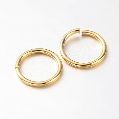 Eco-Friendly PVD Vacuum Plating & Long-Lasting Plated Brass Open Jump Rings KK-E663-8mm-G-1