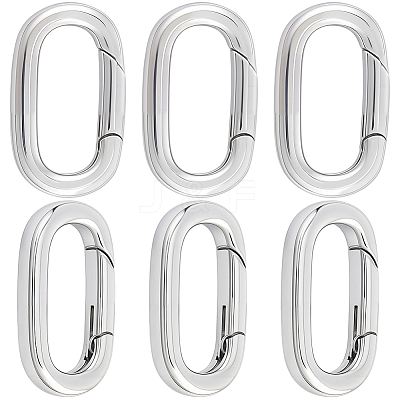 6Pcs Stainless Steel Spring Gate Rings STAS-BBC0008-34C-1