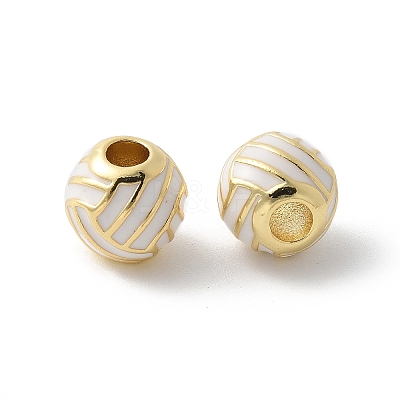Brass Enamel Beads KK-P294-37G-02-1