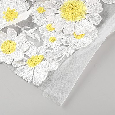 Flower Pattern Polyester Fabric for DIY Crafts DIY-WH0060-39A-1