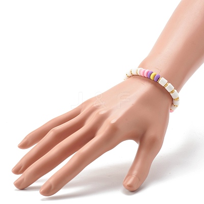 Handmade Polymer Clay Beads Stretch Bracelets BJEW-JB06428-1
