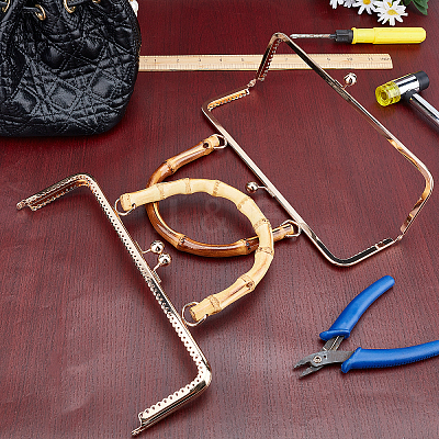 2Pcs 2 Style Wooden Bag Handles FIND-GA0001-46-1