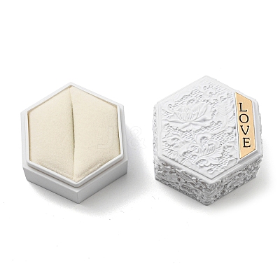 Embossed Hexagon Plastic Rings Storage Boxes CON-P020-C01-1