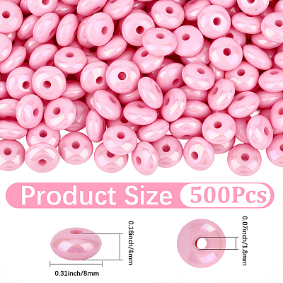 500Pcs UV Plating Opaque Acrylic Beads MACR-PA0001-47A-1