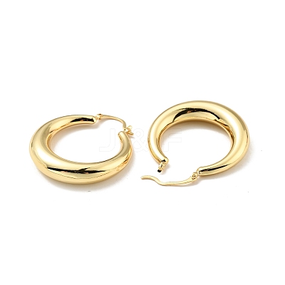 Rack Plating Brass Chunky Hoop Earrings for Women EJEW-G288-35A-G-1