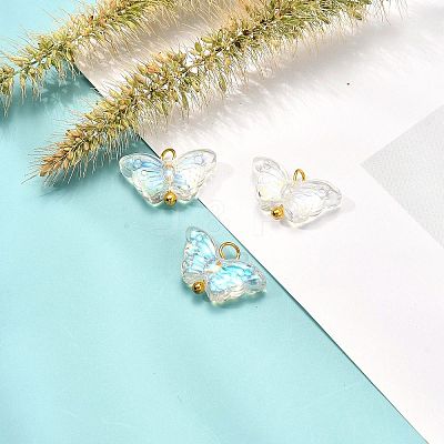 Electroplate Transparent Glass Pendants X1-PALLOY-JF00903-1