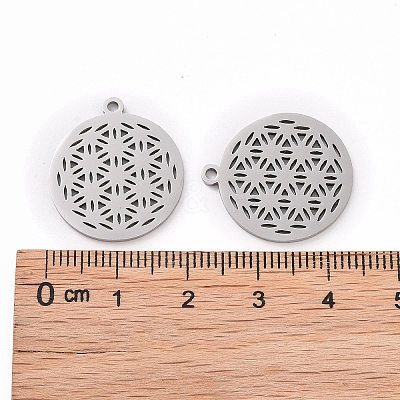 Non-Tarnish 201 Stainless Steel Sacred Geometric Pendants STAS-S105-JN899-1-1