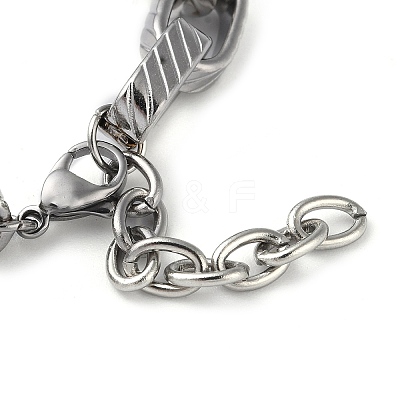 Non-Tarnish 304 Stainless Steel Box Chain Bracelet STAS-Z055-06P-1
