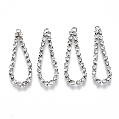 Brass Rhinestone Cup Chain Pendants X-KK-R129-07P-1