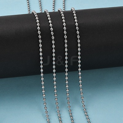 Tarnish Resistant 304 Stainless Steel Ball Beaded Chains CHS-K002-11-1