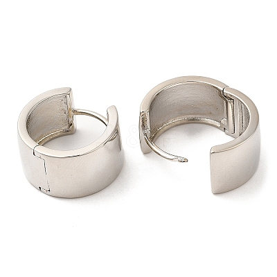 Rack Plating Brass Plain Thick Hoop Earrings EJEW-R152-03P-1
