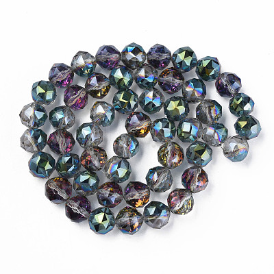 Electroplate Transparent Glass Beads Strands EGLA-N002-34A-D02-1