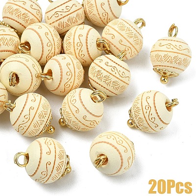20Pcs Wood Pendants PALLOY-YW00200-03-1