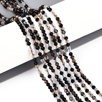 Natural Black Agate Beads Strands G-T143-09-1